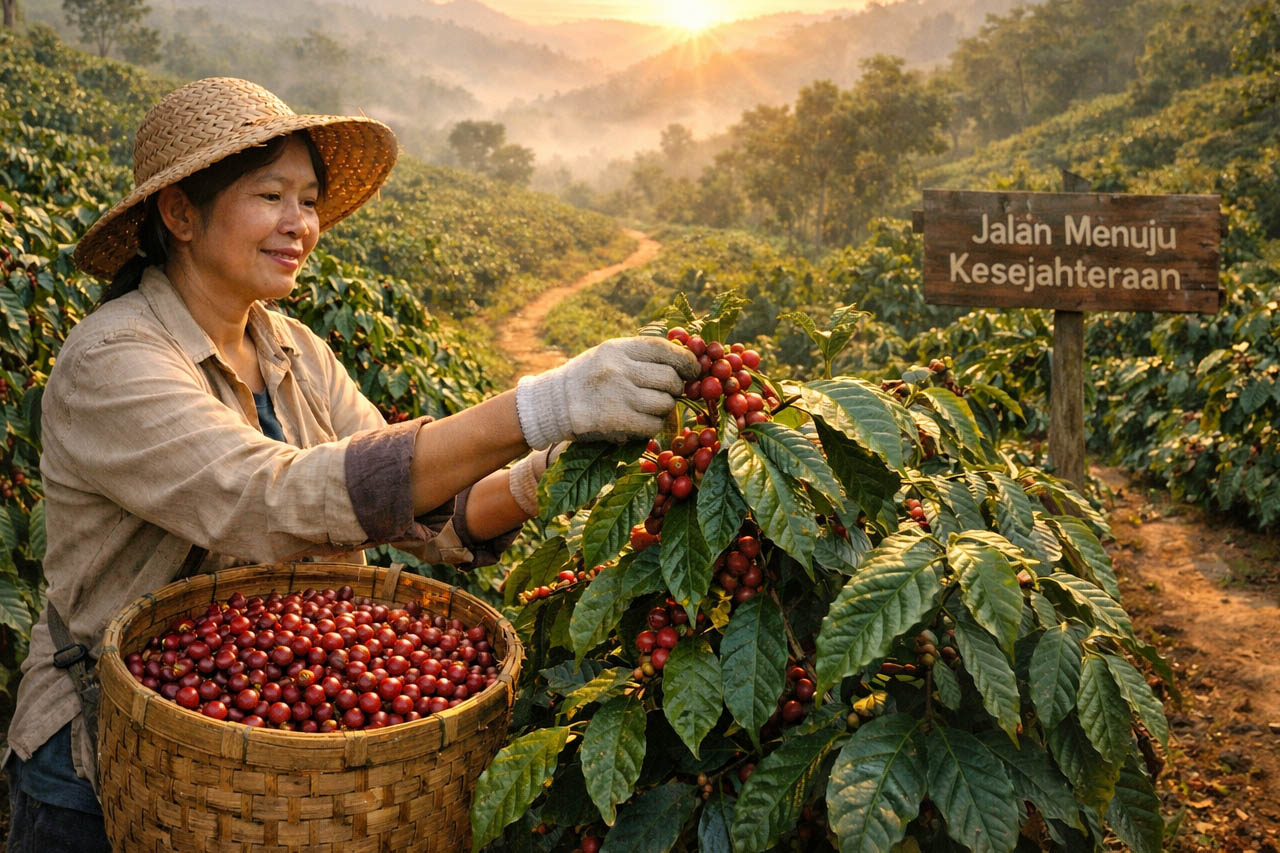 Petani kopi di kebun